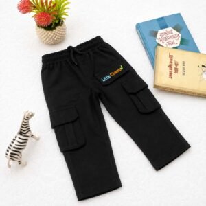 Premium Kids Black Cargo Pants