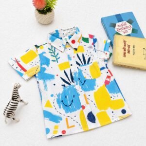 Premium Baby Boys Printed Casual Shirt – Colorful Abstract Design