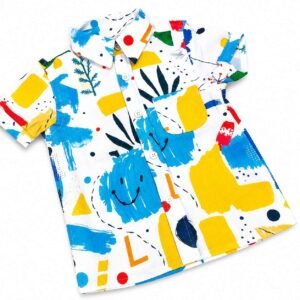 Premium Baby Boys Printed Casual Shirt – Colorful Abstract Design