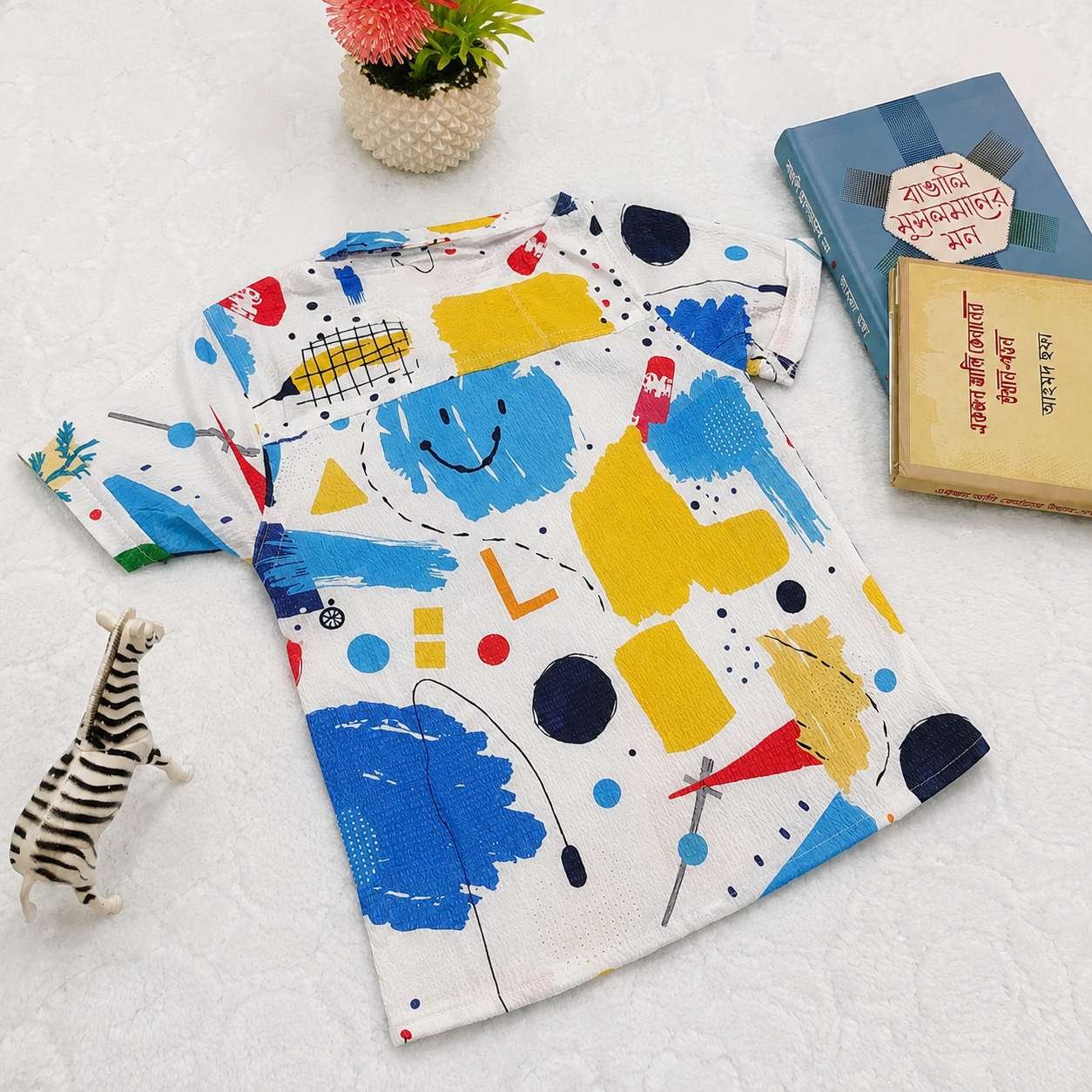 Premium Baby Boys Printed Casual Shirt – Colorful Abstract Design
